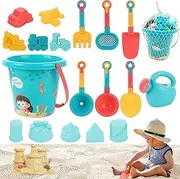 18-Piece Beach Sand Toys Set, Sandpit with Bucket, Shovel, Sand Moulds, Watering Can, for Children, Boys, Girls
