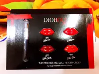 在飛比找Yahoo!奇摩拍賣優惠-DIOR 迪奧 超惹火唇膏四色試用卡 4*0.5ML(色號9