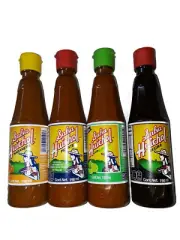 Set of 4: Gourmet Salsa Huichol Hot Sauce, Lime + Habanera Roja + Salsa Negra
