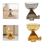 Small Round Side End Table Tea Table Plant Stand Clear Minimalistic Flat Head