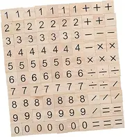 BATHVEVE Early Learning Educational Toys Pcs Wooden Number Tiles Math Practice Blocks