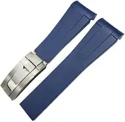 [KAVJU] Curved End 21mm 20mm Silicone Rubber Watchband Fir For Rolex Daytona Green Submariner GMT Explorer Watch Strap