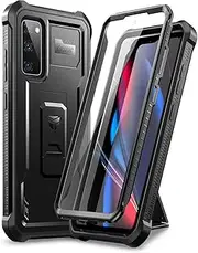 Dexnor Compatible with Samsung Galaxy S20 FE 5G Case 6.5 Inch (Not Fit Galaxy S20) with Built-in Screen Protector Military-Grade 360 Full Body Shockproof Bumper Protection Cover with Stand - Black