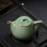 在飛比找ETMall東森購物網優惠-青瓷泡茶壺單壺哥窯冰裂龍泉陶瓷功夫茶具子冶石瓢壺手工小號家用