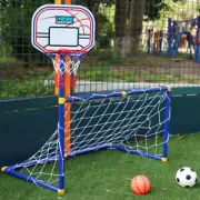 2 In 1 Detachable Football Goals with Basketball Stand Football Practice Goals