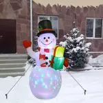 【免運】聖誕節充氣氣模 充氣聖誕雪人彩燈發光裝飾 充氣聖誕雪人（含充氣機）多款式可選