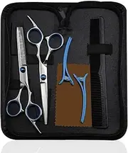 Barber Scissors Professional Hair Cutting Scissors Set 6PCS Hairdressing Scissors Kit Hair Cutting Scissors Shears Kit Use for Home Salon Barber Stainless Steel 6 Inch