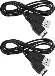 VGOL 2Pcs USB Power Charger Cable Cord Compatible with Nintendo NDS/Gameboy Advance SP USB Charging Cable Lead Accessories Black