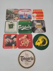 Lot of 10 paper coasters florigen beer rare Tongerlo, Carlsberg, Seef, Fraises