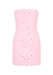 Giuseppe DI Morabito Crystal-embellished Twill Mini Dress - Light Pink - 38 (UK6 / XS) 38 (UK6 / XS)