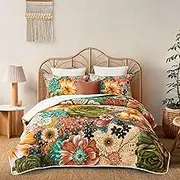 zhuzai Boho Floral Quilt Sets, King Size