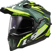LS2 MX701 Explorer Spire, adventure helmet , color: Matt Dark Green/Light Green/Neon-Yellow , size: L