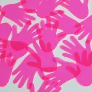 Glove Hand Vinyl Shape 1.5" Hot Pink Go Go Fluorescent Edge Glow