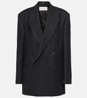 [Dries Van Noten] Dries Van Noten Double-breasted wool blazer AU 12 black