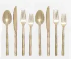 Blue Pheasant Liliana Polished Gold Flatware Set Of 8