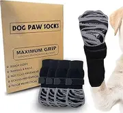 Premium Non-Slip Dog Socks,Dog Socks Paws Stop Licking 2 Pairs Shoes with Grippers Anti-Slip Boots Prevent from Licking Paws for Senior Dogs on Hardwood Floor