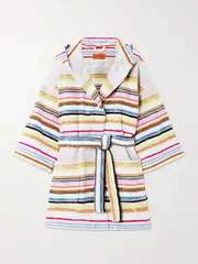 [Missoni] Missoni - Moonshadow Hooded Striped Metallic Cotton-blend Terry Robe - Pink - medium medium Pink