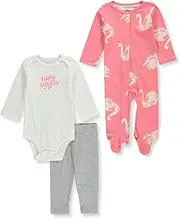 [Carter's] Baby Girls' 3-Piece Pants Set Outfit - pink/multi, newborn, Pink/Multi, Newborn