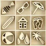 Kaisercraft Themed Mini Wooden Flourishes Summertime