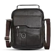 [CIMONI] Premium Genuine Leather Office Bag Casual & Trendy Purse Adjustable Strap Shoulder Crossbody Sling Bag for Men (Color - Brown) (Sling bag, Brown), Brown