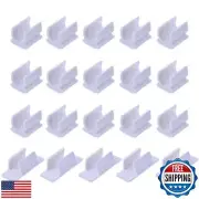 Outus 20 Pieces White Pen Holder Clip 2 Sizes Adhesive Clip Holder for Pen Pa