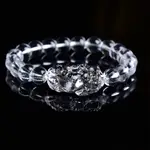 白透明琉璃貔貅手鏈批發仿透明水晶串珠手鏈