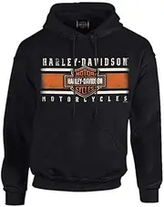 [HARLEY-DAVIDSON] Men's Custom Iconic B&S Fleece Pullover Hoodie - Solid Black