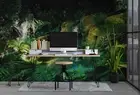 3D Waterfall Mountains Forest Self-adhesive Removeable Wallpaper Wall Mural