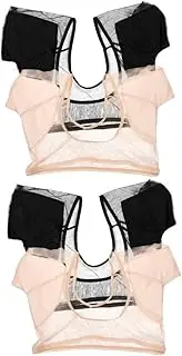 Beavorty 2sets Sweat-absorbent Vest Bra Pads Inserts Vest for Women Sweat Underwear Armpit Pads Stop Sweating Underarms Underarm Shields Shirts for Women Strapless Mesh Bra Nylon 2pcs*2