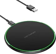 Wireless Fast Charger, Qi Induction Charger Compatible with iPhone 14/15/13/12/11/ Pro/XS Max/XR/XS/X, AirPods 2/3/Pro, Samsung Galaxy S23/S22/S21/S10/S9/S8/Note 20/10