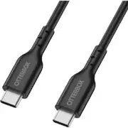 OtterBox USB-C to USB-C (2.0) PD Fast Charge Cable (1M) -Black(78-81356),3 AMPS (60W),Samsung Galaxy,Apple iPhone,iPad,MacBook,G