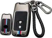 ontto Metal Car Key fob Cover Fit for Toyota Aqua RAV4 Land Cruiser Crown Camry Prado 150 Corolla Prius for Subaru Foreste XV Key case Keyring Key Shell Holder Keychain Accessories 2 Button Black A