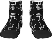 [pvinnk] Halloween Posable Skeleton Skull Print Functionality Socksing Adult Socks For Workout Winter Warmth And Everyday Wear