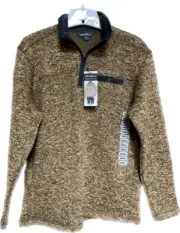 Men's EDDIE BAUER Radiator Quarter Zip Pullover Rust Heather SMALL NEW WITH TAG