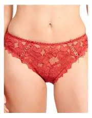 [Sans Complexe] Arum Microfiber And Lace Hipster Brief in Red