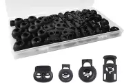 150Pcs Cord Locks Plastic For Drawstrings Shoelace Spring Toggle Stopper 5 Sizes