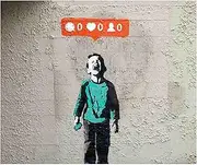 Banksy(Crying Boy) Famous Oil Paintings Reproduction Giclee Canvas Prints on Canvas Artwork Pictures on Canvas Wall Art for Home Office Decorations(75x90cm,Unframed)