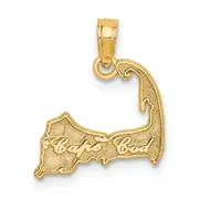 14K Yellow Gold Cape Cod Map Charm