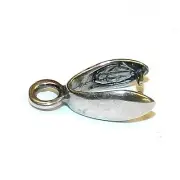 M7266 Teardrop 10mm Silver Brass Ice-Pick Pinch Bail 1pc