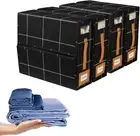 4-Pack Bed Sheet Organizers| Black Storage and Foldable 4 Pack, Diamond