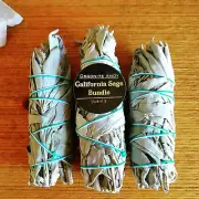 Smudge Kit - White California Sage Bundle - Pack of 3 - Energy Cleansing Set