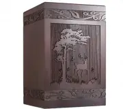 Cremation Urns for Human Or Pet Ashes , Wooden Hand Carved Deer Urn Box