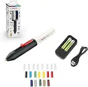 Bosch Home & Garden Gluey Cordless Hot Glue Pen, Marshmallow (20 Glue Sticks, USB Charger and Cable, 2x AA Batteries). Made in Europe