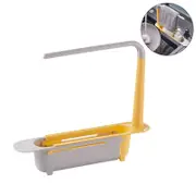 Catzon Telescopic Sink Storage Rack Dishcloth Sponge Draining Holder-Yellow