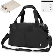 [Ceneda] for Ryanair Airlines 40x20x25 Cabin Bag Travel Duffel Bag Underseat Carry-on Luggage with TSA Approved Quart Size Bag & Shoes Bag, Weekender Overnight Bag for Women Men, Black, 40x20x25 for