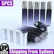 5Pcs Thick Gradient Glass Roller Bottles Roll On Big Steel Essential Oil 10ml AU