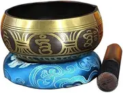 Tibetan Singing Bowl – Hand Crafted Chakra Singing Bowl Set with Mallet & Cushion – Sound Therapy Bowl for Meditation, Yoga & Gift(10cm)