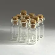Wholesale 12pcs 2ml Small Glass Bottle Empty Clear Vials with Cork Wedding Decro