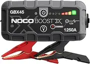 NOCO Boost X GBX45 1250A 12V UltraSafe Lithium Jump Starter, Car Battery Booster, Jump Start Pack, Portable Power Bank Charger, and Jumper Cable Leads for up to 6.5L Petrol and 4.0L Diesel Engines