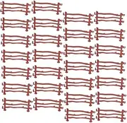 KONTONTY 120pcs Miniature Farm Animals Fence Toys DIY Simulation Garden Lattice Fence Set